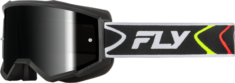 FLY RACING ZONE GOGGLES 2026 in White/Black w/ Black Mirror/Smoke Lens