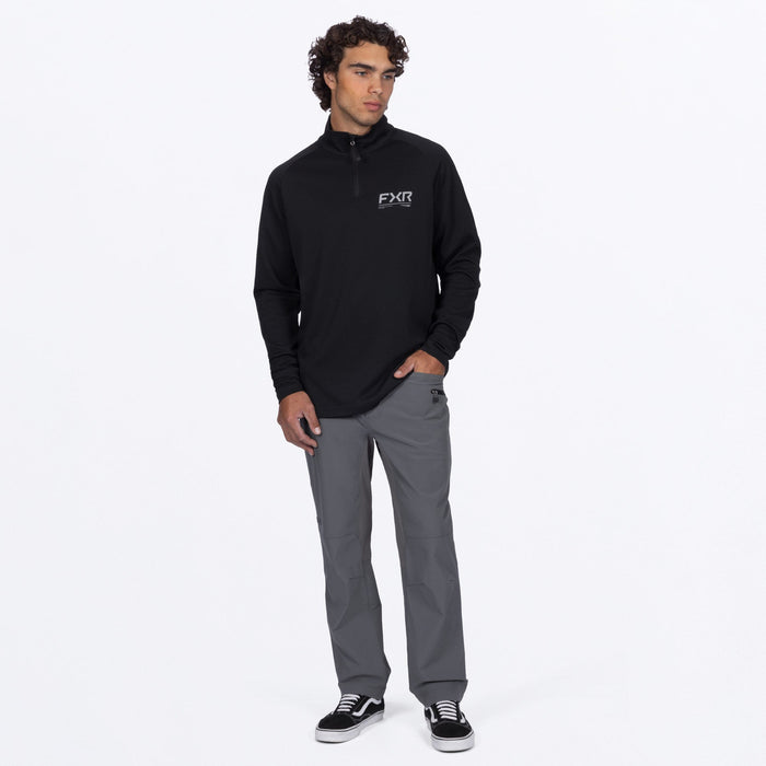 FXR PILOT UPF 1/4 ZIP LONGSLEEVE in Black/Grey