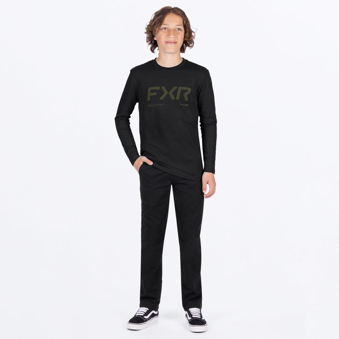 FXR YOUTH HYDROGEN PREMIUM LONGSLEEVE 2025 - Black/Moss
