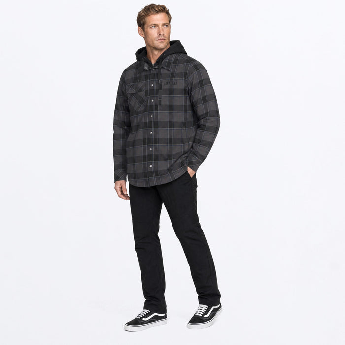 FXR INSULATED HD FLANNEL JACKET in Black/Ashpalt