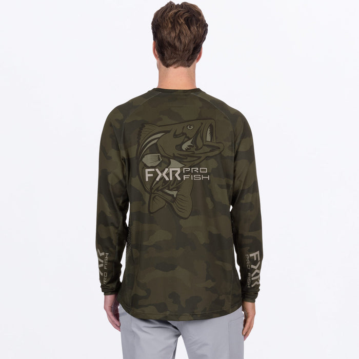 FXR  BIG TREBLE AIR UPF LONGSLEEVE 2025 in Army Camo Bass