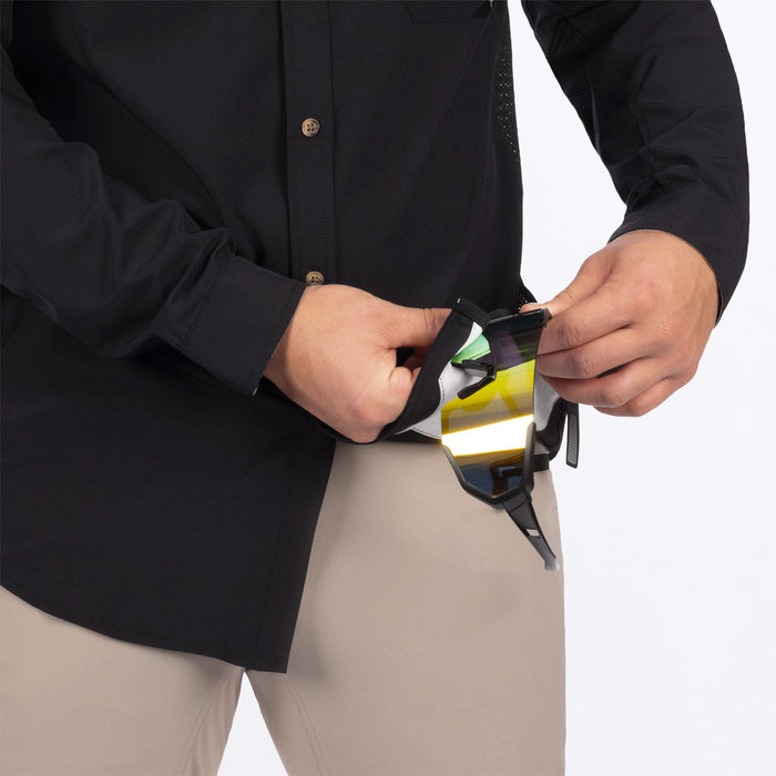 FXR BREEZE PERFORMANCE UPF LONGSLEEVE SHIRT in Black/Stone