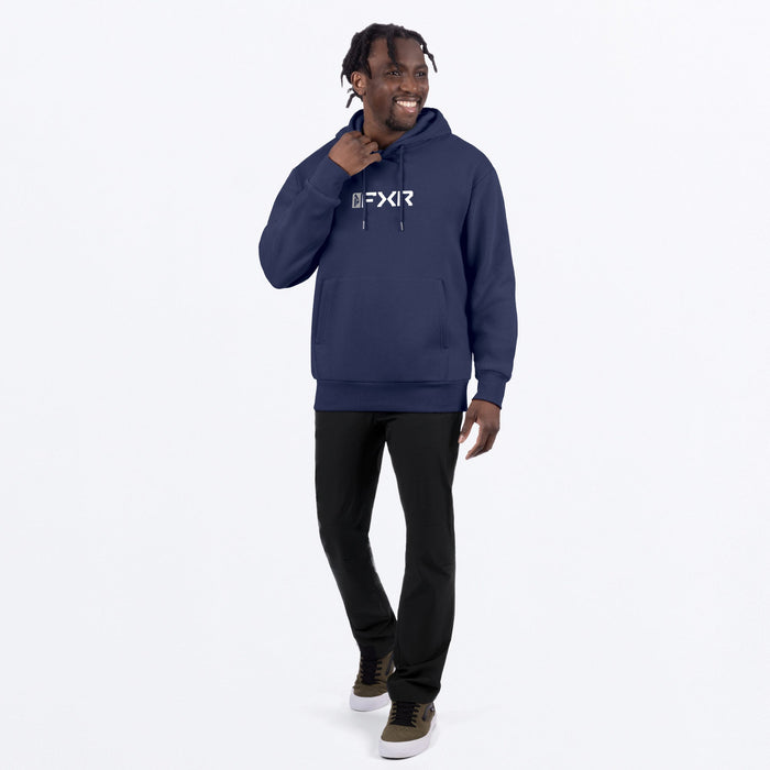 FXR MITERED COTTON PULLOVER HOODIE in Midnight/Grey