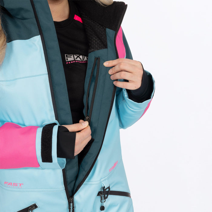 FXR Women's Revo F.A.S.T.™ Monosuit in Maui Blue/Steel/Blush
