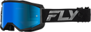 FLY RACING ZONE GOGGLES - YOUTH 2026 in Black/Black w/ Sky Blue Mirror/Smoke Lens