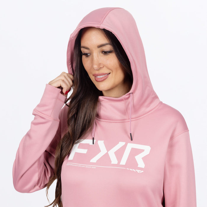 FXR WOMEN'S HYDROGEN TECH PULLOVER HOODIE in Rose