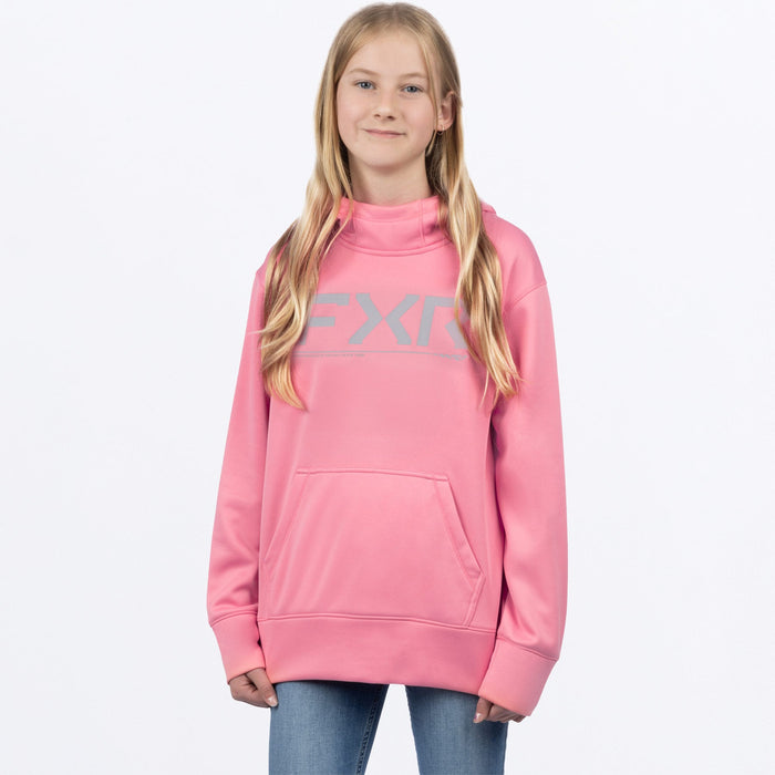 FXR YOUTH HYDROGEN TECH PULLOVER HOODIE in Rose/Grey