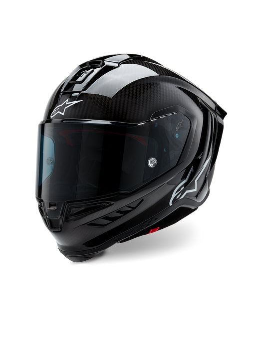 ALPINESTARS SUPERTECH R10 SOLID HELMET 2025 IN BLACK CARBON MATTE AND GLOSSY