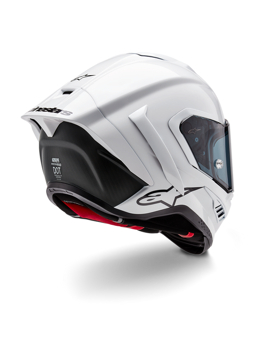 ALPINESTARS SUPERTECH R10 SOLID HELMET 2025 IN WHITE GLOSSY/ BLACK MATT