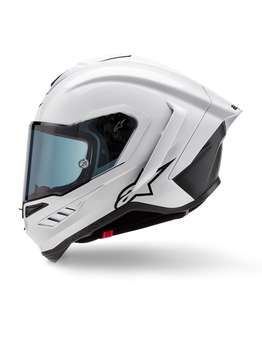 ALPINESTARS SUPERTECH R10 SOLID HELMET 2025 IN WHITE GLOSSY/ BLACK MATT