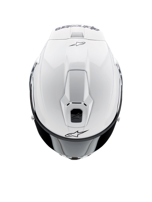ALPINESTARS SUPERTECH R10 SOLID HELMET 2025 IN WHITE GLOSSY/ BLACK MATT