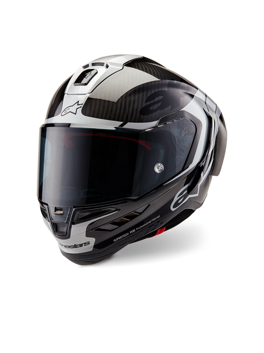 ALPINESTARS SUPERTECH R10 ELEMENT HELMET 2025 IN BLACK/ CARBON SILVER/ BLACK GLOSSY