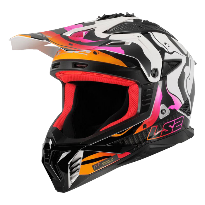 LS2 GATE II WASH HELMET 2026 in White/Orange/Purple