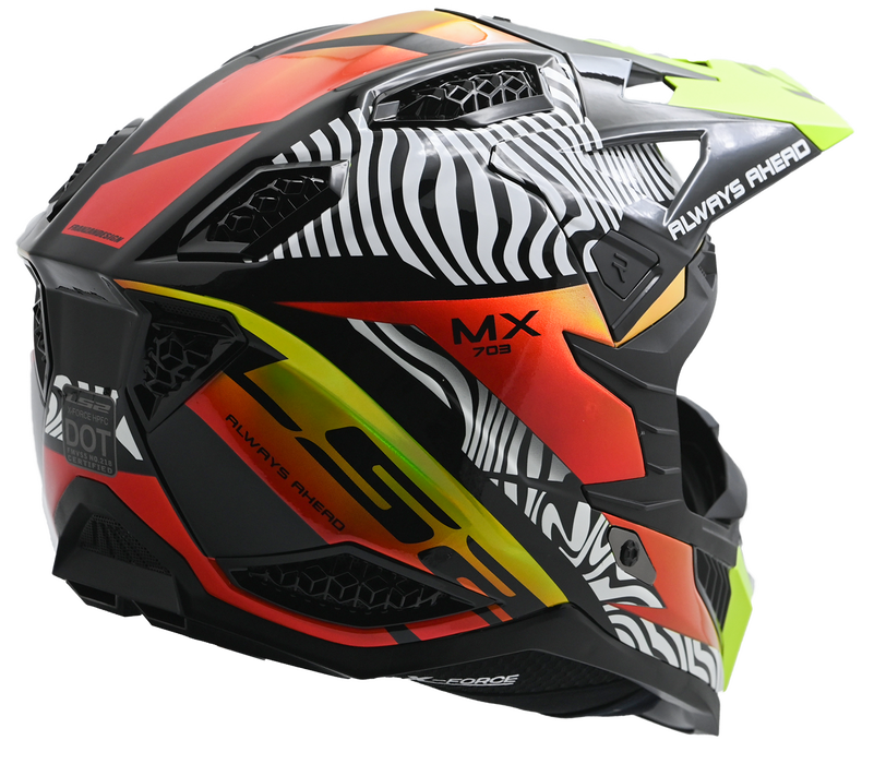 LS2 X-FORCE FAN HELMET 2026 in White/Black/Orange/Yellow
