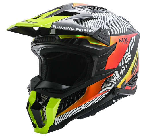 LS2 X-FORCE FAN HELMET 2026 in White/Black/Orange/Yellow