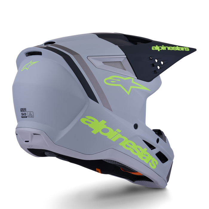 ALPINESTARS SM3 SUPERTECH RADIUM HELMET 2026 in Gray/Black/Fluo Yellow