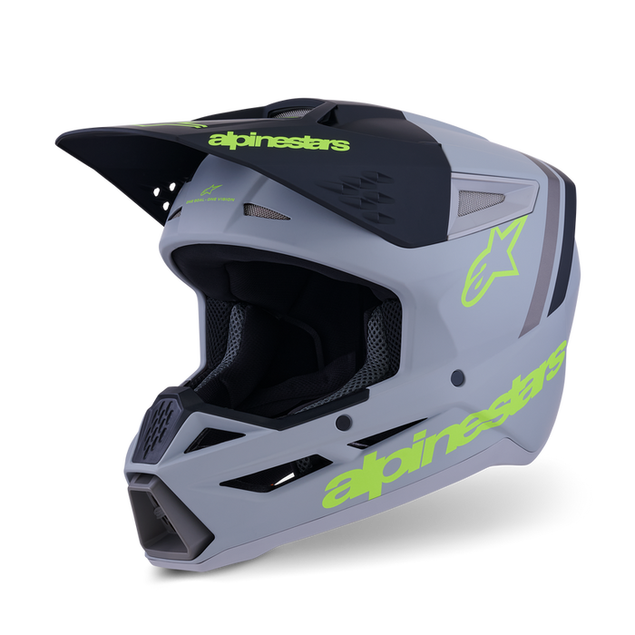 ALPINESTARS SM3 SUPERTECH RADIUM HELMET 2026 in Gray/Black/Fluo Yellow