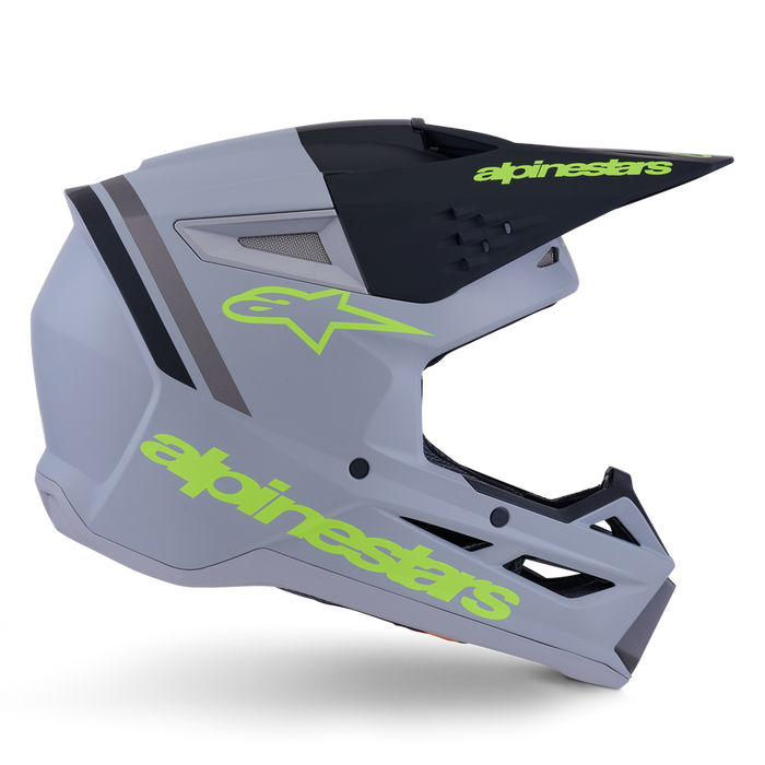 ALPINESTARS SM3 SUPERTECH RADIUM HELMET 2026 in Gray/Black/Fluo Yellow