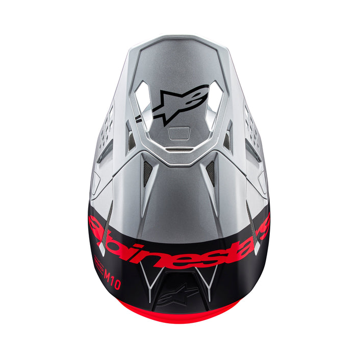 ALPINESTARS Supertech M10 Flood Helmet in Silver/Black/Fluo Orange Matte & Glossy