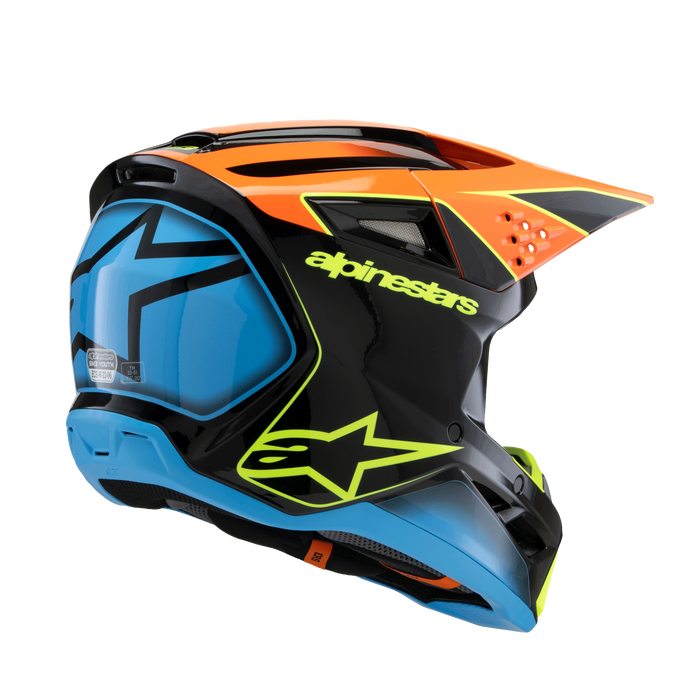ALPINESTARS SM-3 Fray Youtth Helmet 2025 in Gloss Black/Orange/Fluo Yellow