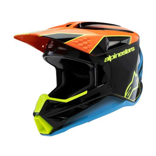 ALPINESTARS SM-3 Fray Youtth Helmet 2025 in Gloss Black/Orange/Fluo Yellow