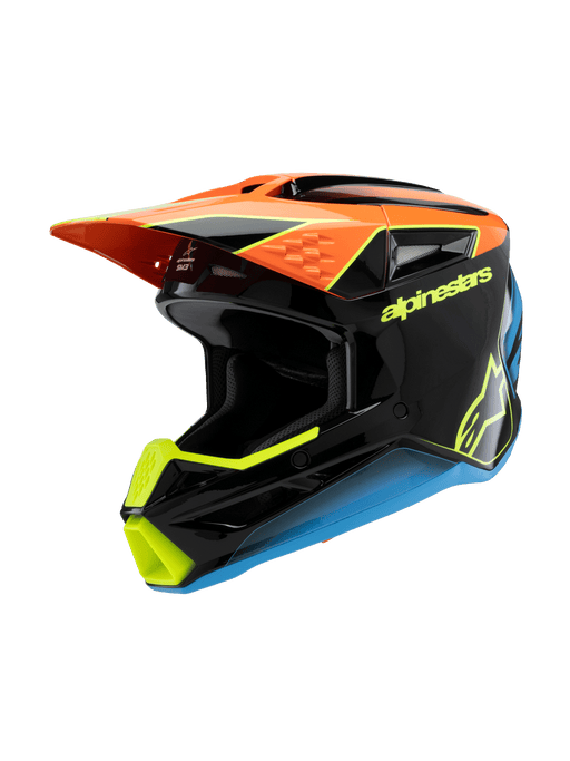 ALPINESTARS SM-3 Fray Youtth Helmet 2025 in Gloss Black/Orange/Fluo Yellow