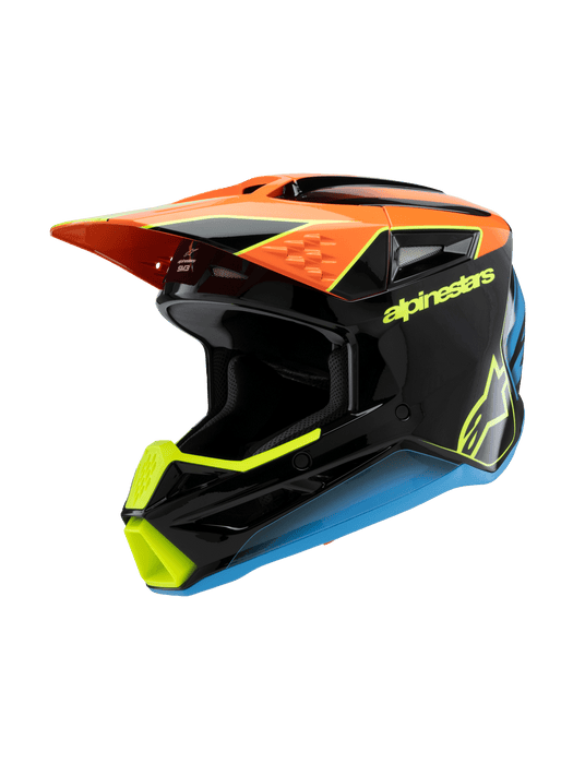 ALPINESTARS SM-3 Fray Youtth Helmet 2025 in Gloss Black/Orange/Fluo Yellow
