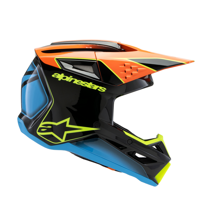 ALPINESTARS SM-3 Fray Youtth Helmet 2025 in Gloss Black/Orange/Fluo Yellow