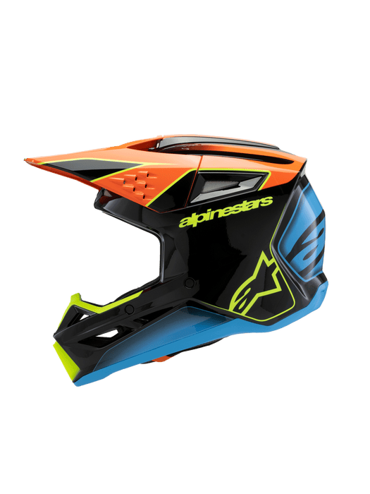 ALPINESTARS SM-3 Fray Youtth Helmet 2025 in Gloss Black/Orange/Fluo Yellow