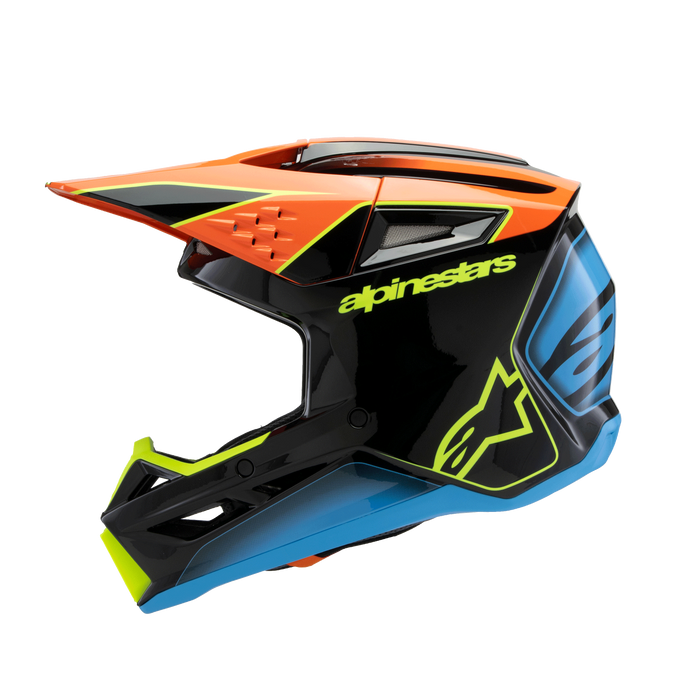 ALPINESTARS SM-3 Fray Youtth Helmet 2025 in Gloss Black/Orange/Fluo Yellow