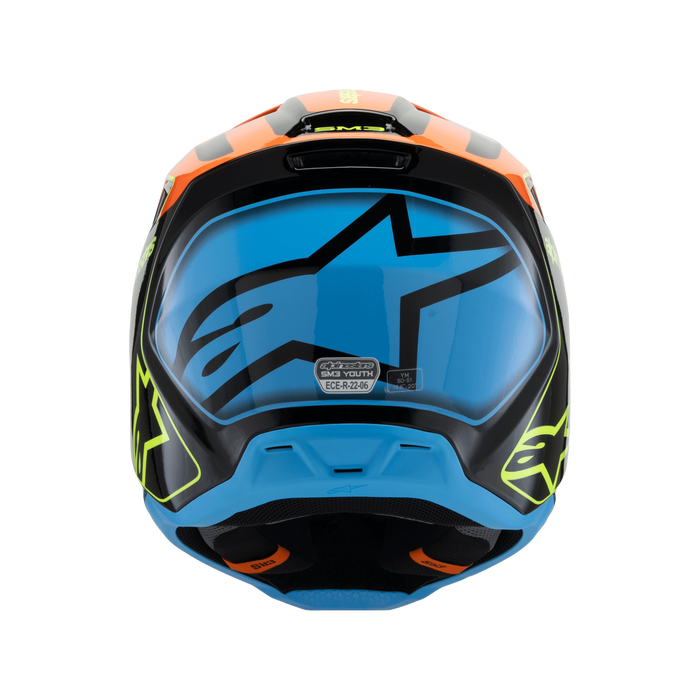 ALPINESTARS SM-3 Fray Youtth Helmet 2025 in Gloss Black/Orange/Fluo Yellow
