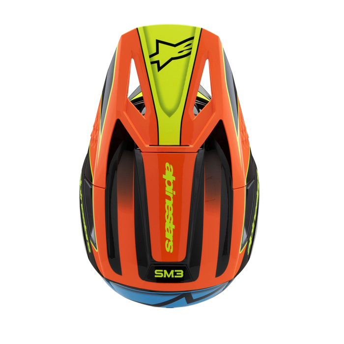 ALPINESTARS SM-3 Fray Youtth Helmet 2025 in Gloss Black/Orange/Fluo Yellow