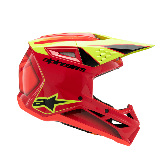 ALPINESTARS SM-3 Fray Youtth Helmet 2025 in Gloss Red/Fluo Yellow/Black