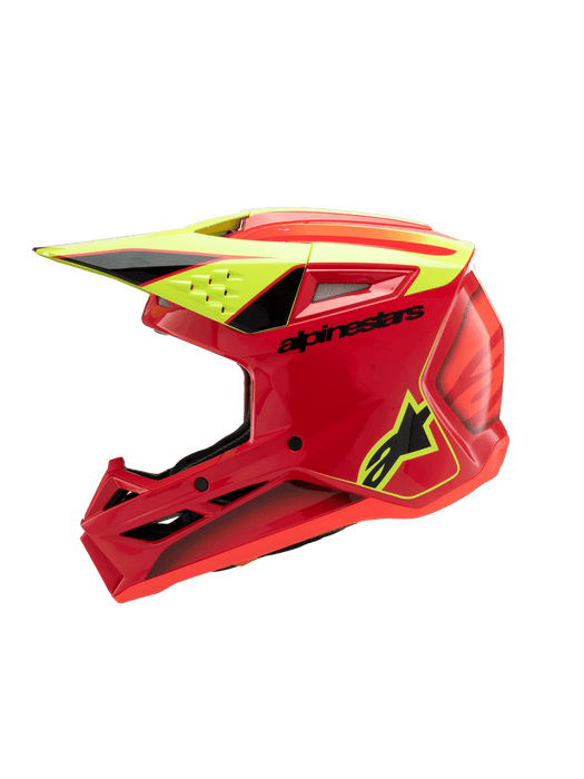 ALPINESTARS SM-3 Fray Youtth Helmet 2025 in Gloss Red/Fluo Yellow/Black