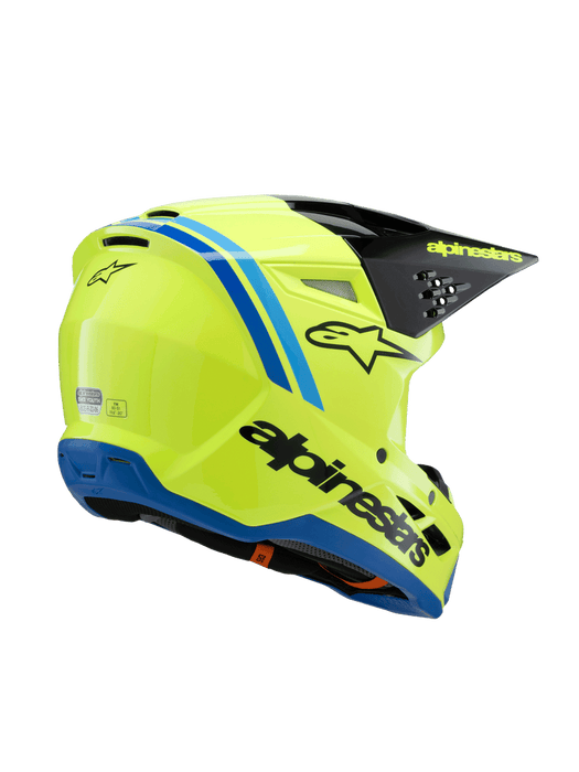 ALPINESTARS SM-3 Radium Youtth Helmet 2025 in Gloss Fluo Yellow/Black/Blue