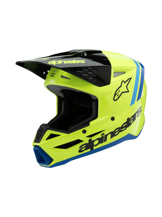 ALPINESTARS SM-3 Radium Youtth Helmet 2025 in Gloss Fluo Yellow/Black/Blue