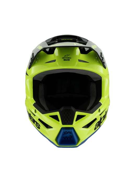 ALPINESTARS SM-3 Radium Youtth Helmet 2025 in Gloss Fluo Yellow/Black/Blue
