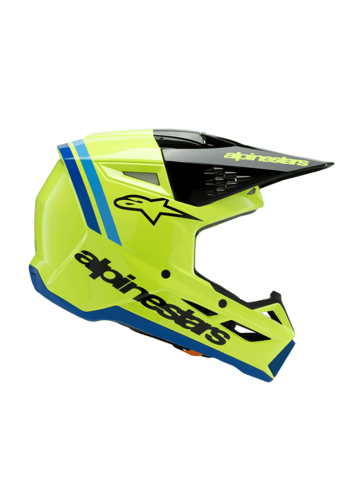 ALPINESTARS SM-3 Radium Youtth Helmet 2025 in Gloss Fluo Yellow/Black/Blue