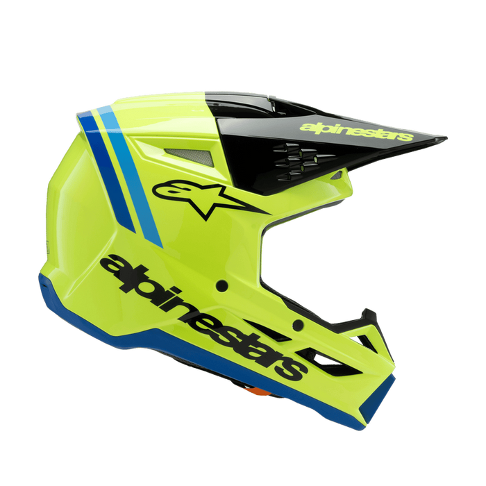 ALPINESTARS SM-3 Radium Youtth Helmet 2025 in Gloss Fluo Yellow/Black/Blue