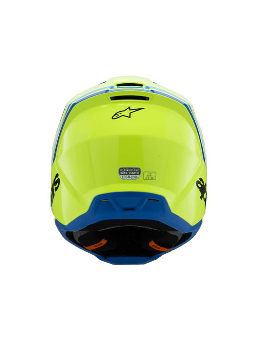ALPINESTARS SM-3 Radium Youtth Helmet 2025 in Gloss Fluo Yellow/Black/Blue