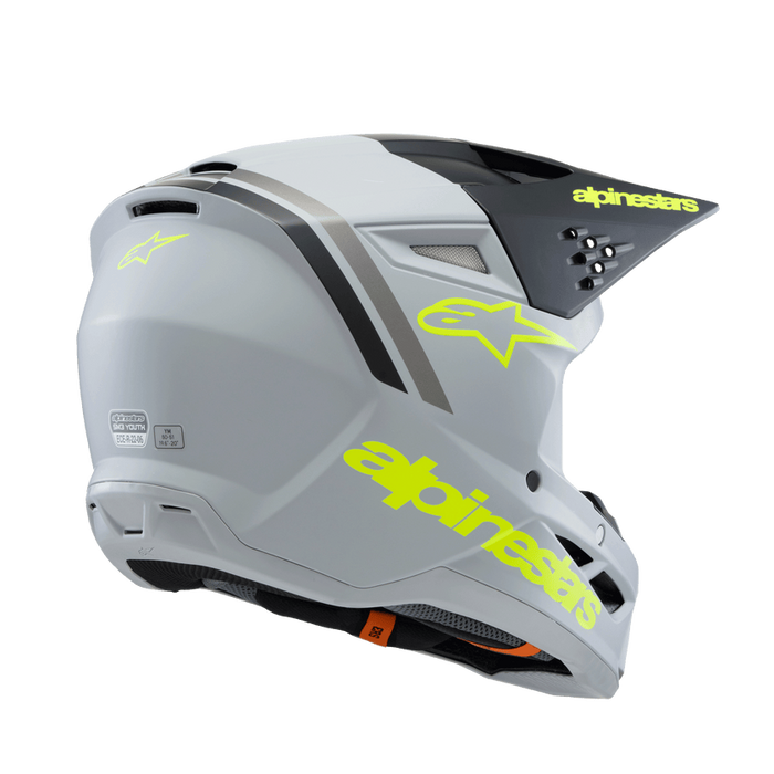 ALPINESTARS SM-3 Radium Youtth Helmet 2025 in Matte Gray/Black/Fluo Yellow