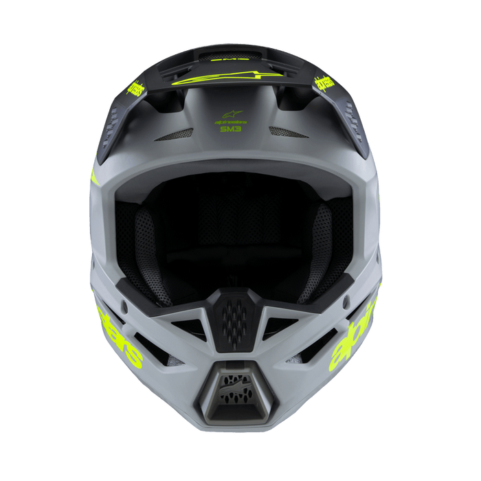 ALPINESTARS SM-3 Radium Youtth Helmet 2025 in Matte Gray/Black/Fluo Yellow