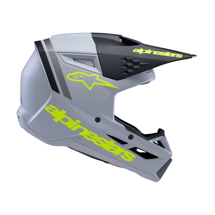 ALPINESTARS SM-3 Radium Youtth Helmet 2025 in Matte Gray/Black/Fluo Yellow