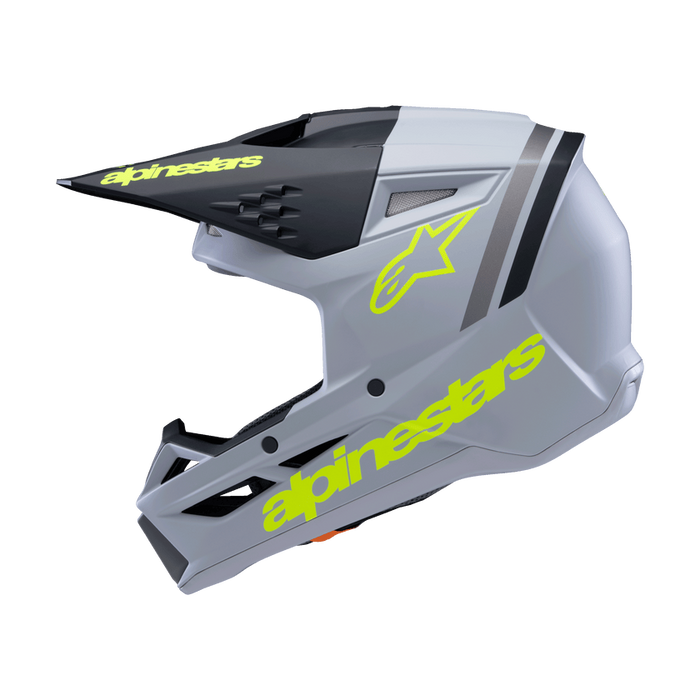 ALPINESTARS SM-3 Radium Youtth Helmet 2025 in Matte Gray/Black/Fluo Yellow