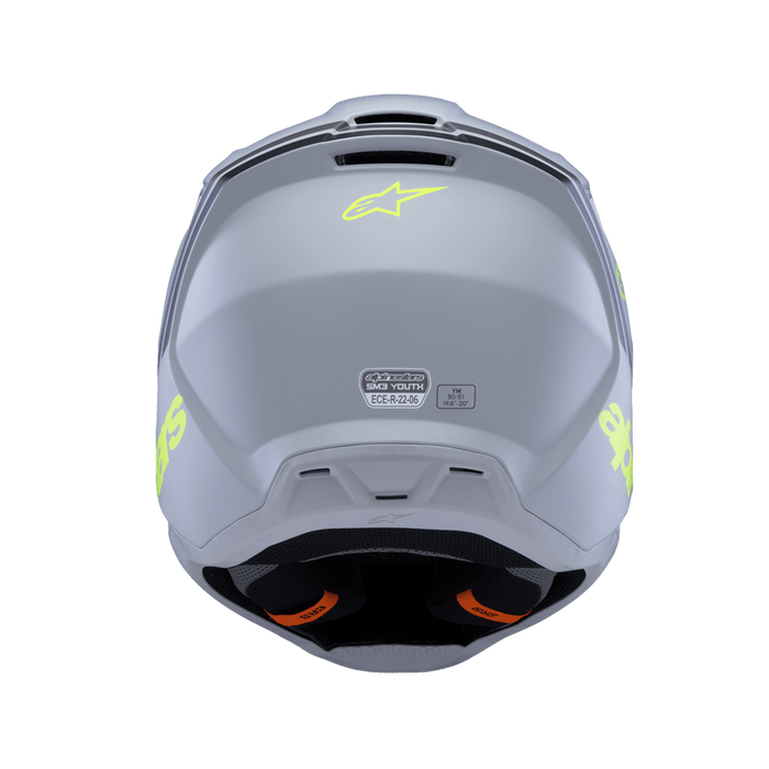 ALPINESTARS SM-3 Radium Youtth Helmet 2025 in Matte Gray/Black/Fluo Yellow