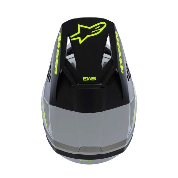 ALPINESTARS SM-3 Radium Youtth Helmet 2025 in Matte Gray/Black/Fluo Yellow