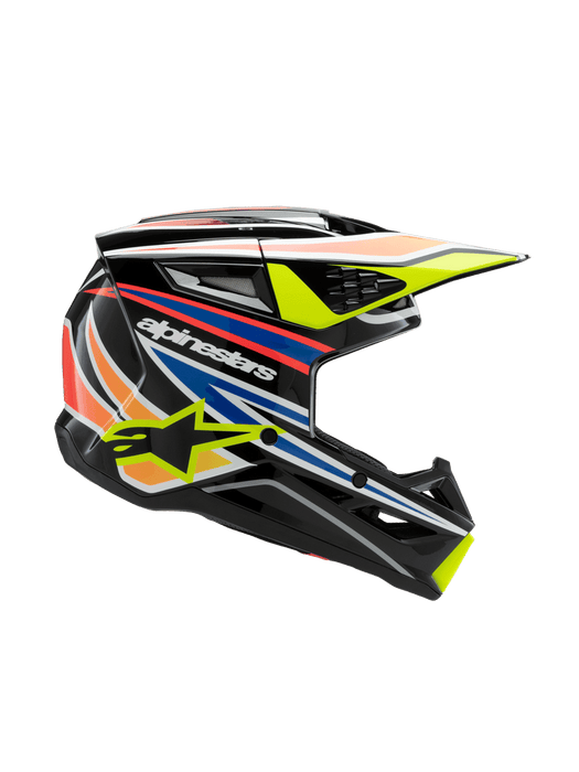 ALPINESTARS SM-3 Wurx Youtth Helmet 2025 in Gloss Black/Fluo Yellow/Blue/Red
