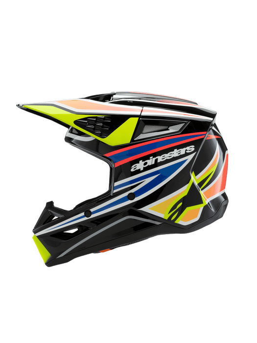 ALPINESTARS SM-3 Wurx Youtth Helmet 2025 in Gloss Black/Fluo Yellow/Blue/Red