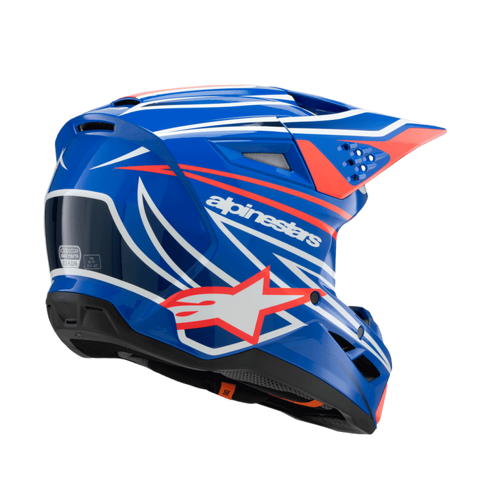 ALPINESTARS SM-3 Wurx Youtth Helmet 2025 in Gloss Blue/Red/White/Black