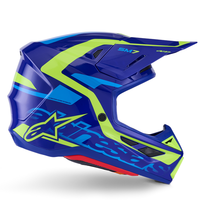 ALPINESTARS S-M7 DEED HELMET 2026 in Blue/Fluo Yellow